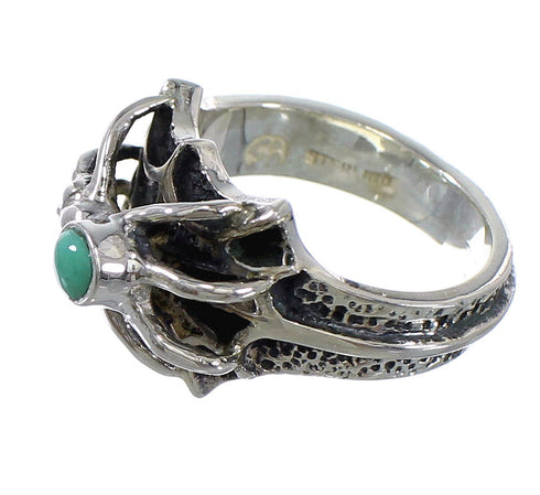 Turquoise Sterling Silver Southwestern Spider Ring Size 6 AX53228