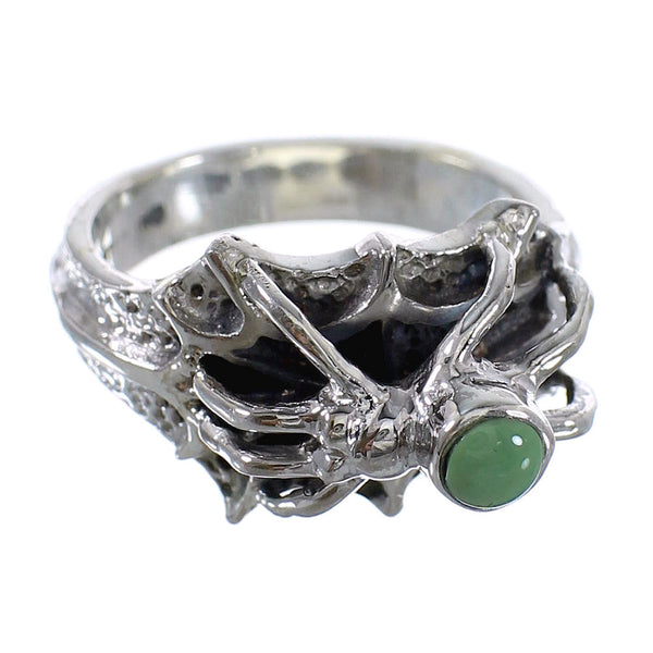 Silver Southwest Turquoise Spider Jewelry Ring Size 8-3/4 AX53029