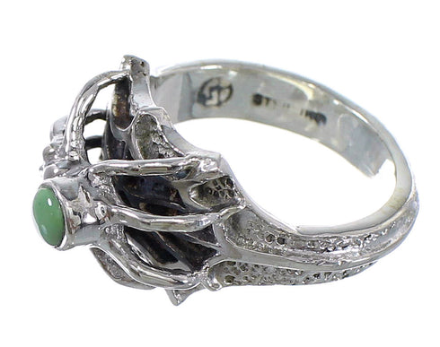 Silver Southwest Turquoise Spider Ring Size 6-3/4 AX53028
