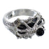 Southwestern Jet And Silver Spider Ring Size 6-1/4 AX53061