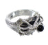 Southwestern Jet And Silver Spider Ring Size 6-1/4 AX53061