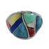 Southwest Multicolor Inlay Sterling Silver Ring Size 5-1/2 AX53135