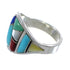 Southwest Sterling Silver Multicolor Ring Size 8-1/4 AX53149
