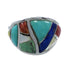 Southwestern Silver Multicolor Ring Size 8-1/4 AX53157