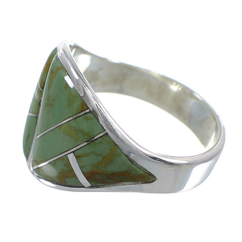 Silver And Turquoise Ring Size 6-3/4 AX53189