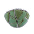 Turquoise Inlay Southwestern Silver Ring Size 6-3/4 AX53204