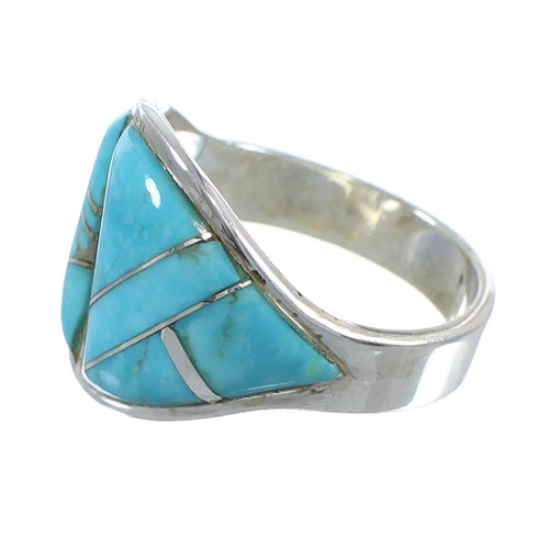 Sterling Silver Turquoise Southwest Ring Size 4-3/4 AX53212