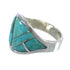 Turquoise Inlay Sterling Silver Jewelry Ring Size 5-1/4 AX53295