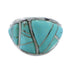 Sterling Silver Jewelry Turquoise Inlay Ring Size 7-1/4 AX53324