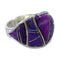 Southwestern Magenta Turquoise Inlay Silver Ring Size 6-1/2 AX53368