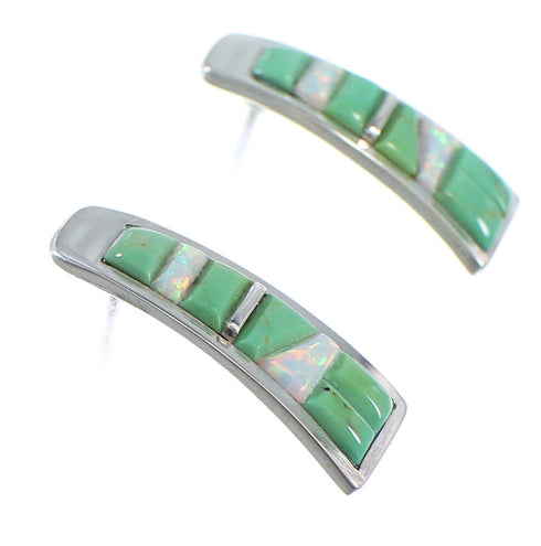 Turquoise Opal Sterling Silver Earrings YX52945