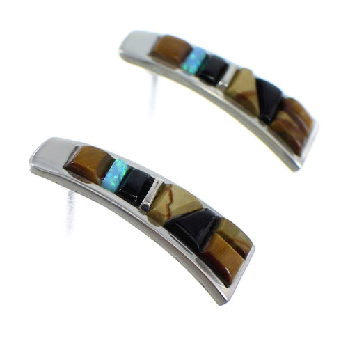 Southwestern Multicolor Sterling Silver Earrings YX52997