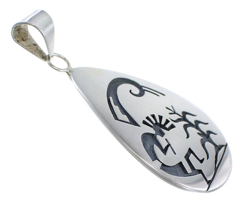 George Phillips Corn Stalk Kokopelli Hopi Indian Silver Pendant EX53854