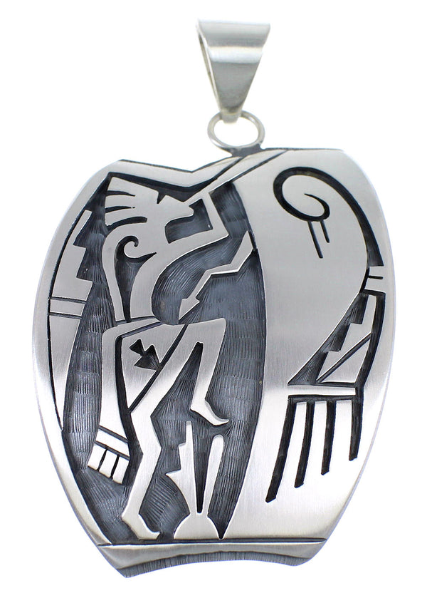 Hopi Indian George Phillips Kokopelli Arrow Silver Pendant EX53873