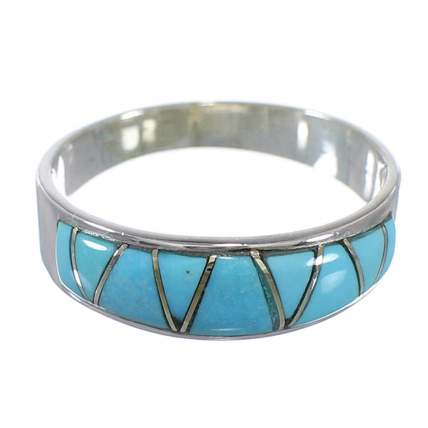 Southwest Authentic Sterling Silver Turquoise Ring Size 8-1/4 AX53473