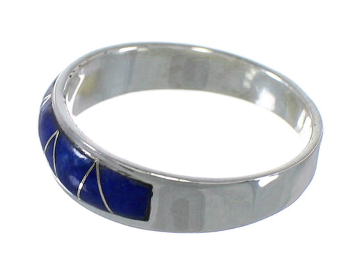 Lapis Inlay Southwest Sterling Silver Ring Size 5-1/4 AX53544