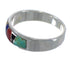 Multicolor Southwestern Sterling Silver Ring Size 5-3/4 AX53618