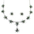 Turquoise Needlepoint Silver Southwest Necklace And Earring Set CX53668