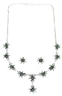 Turquoise Needlepoint Silver Southwest Necklace And Earring Set CX53668