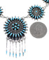 Turquoise Needlepoint Silver Southwestern Necklace And Earring Set EX54064