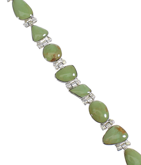 Sterling Silver Southwest Turquoise Link Bracelet AX54087