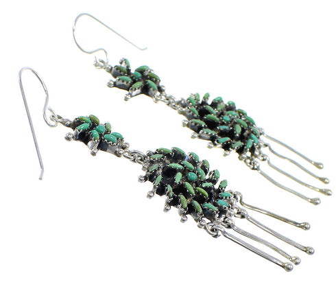 Turquoise Sterling Silver Needlepoint Hook Earrings RX55095