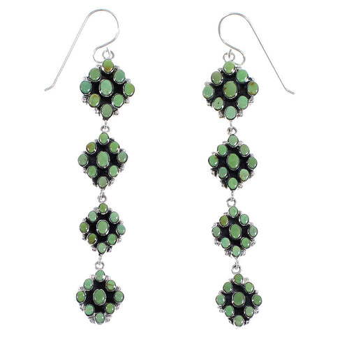 Sterling Silver Turquoise Hook Dangle Earrings RX55146