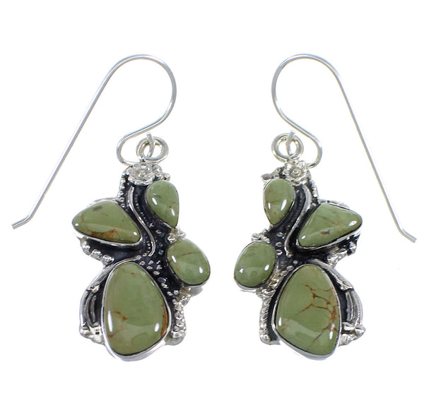 Sterling Silver Southwest Turquoise Hook Earrings RX55203