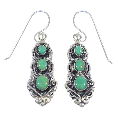 Sterling Silver And Turquoise Hook Dangle Earrings RX55264