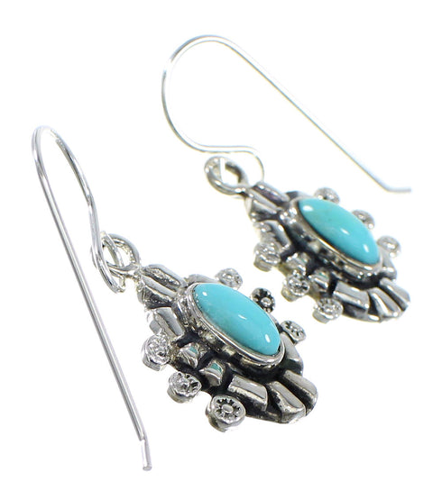 Southwest Silver And Turquoise Hook Earrings RX55271