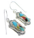 Multicolor Southwest Silver Hook Dangle Earrings RX54697