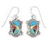 Multicolor Sterling Silver Hook Dangle Earrings RX54701