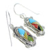 Southwestern Multicolor Silver Hook Dangle Earrings RX54703