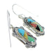 Sterling Silver And Multicolor Hook Dangle Earrings RX54704
