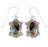 Silver And Multicolor Southwest Hook Dangle Earrings RX54707