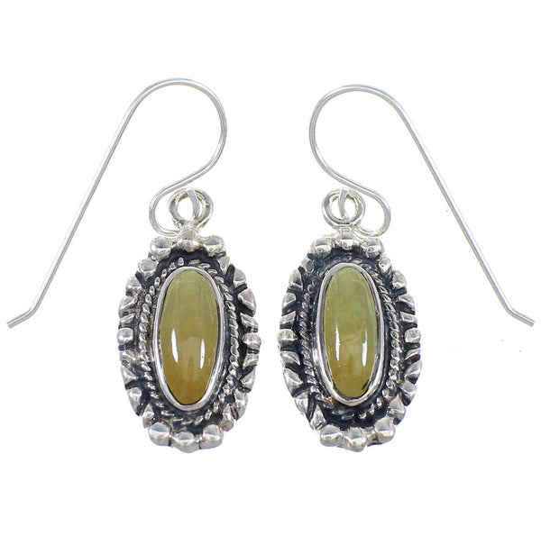 Turquoise And Sterling Silver Southwestern Hook Earrings RX54728