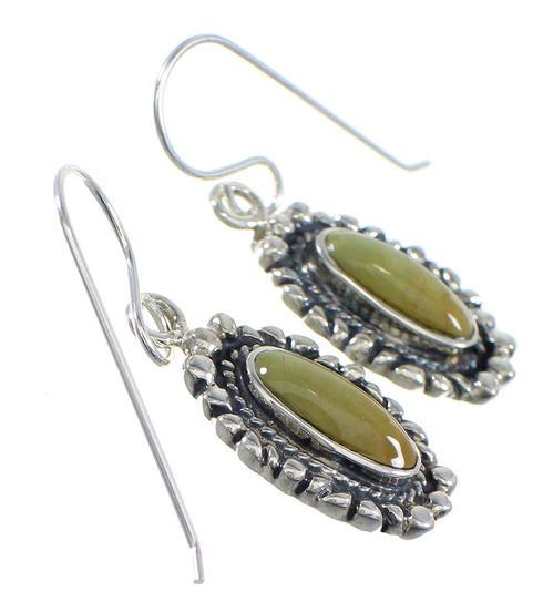 Turquoise And Sterling Silver Southwestern Hook Earrings RX54728