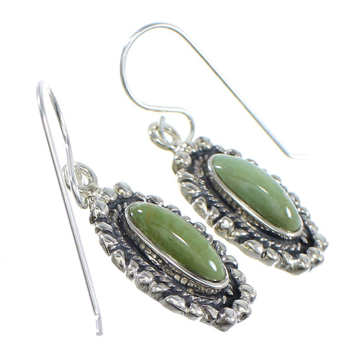 Southwestern Silver Turquoise Hook Earrings RX54730