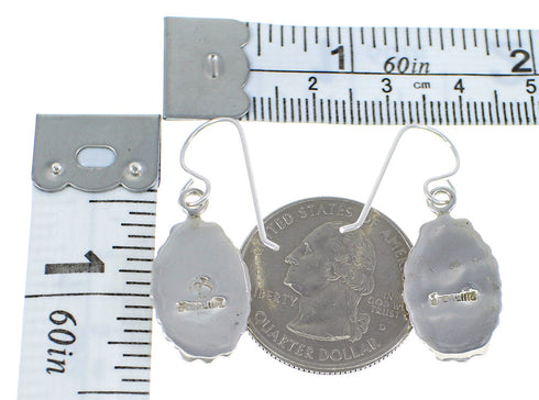 Southwestern Silver Turquoise Hook Earrings RX54730