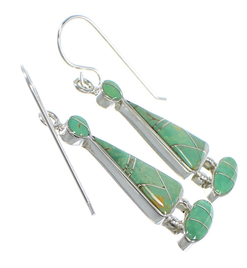 Turquoise Inlay Sterling Silver Earrings RX55597