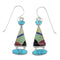 Genuine Sterling Silver Multicolor Inlay Hook Earrings RX55642