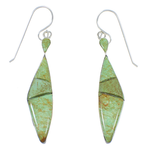 Sterling Silver Southwest Turquoise Hook Dangle Earrings RX55722