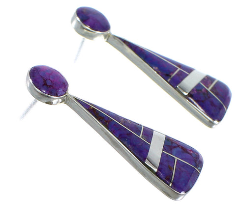 Southwest Magenta Turquoise Silver Post Earrings RX54856