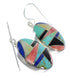 Multicolor Sterling Silver Hook Dangle Earrings RX54886
