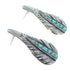 Sterling Silver And Turquoise Feather Post Earrings RX54934