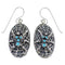 Southwest Turquoise Silver Spider Hook Earrings RX55047