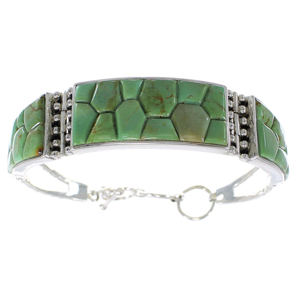 Turquoise Sterling Silver Southwestern Link Bracelet AX54452