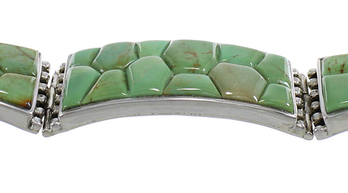 Turquoise Sterling Silver Southwestern Link Bracelet AX54452