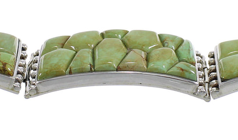 Turquoise And Silver Southwest Link Bracelet AX54456