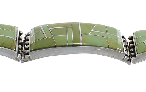 Turquoise Genuine Sterling Silver Link Bracelet AX54493